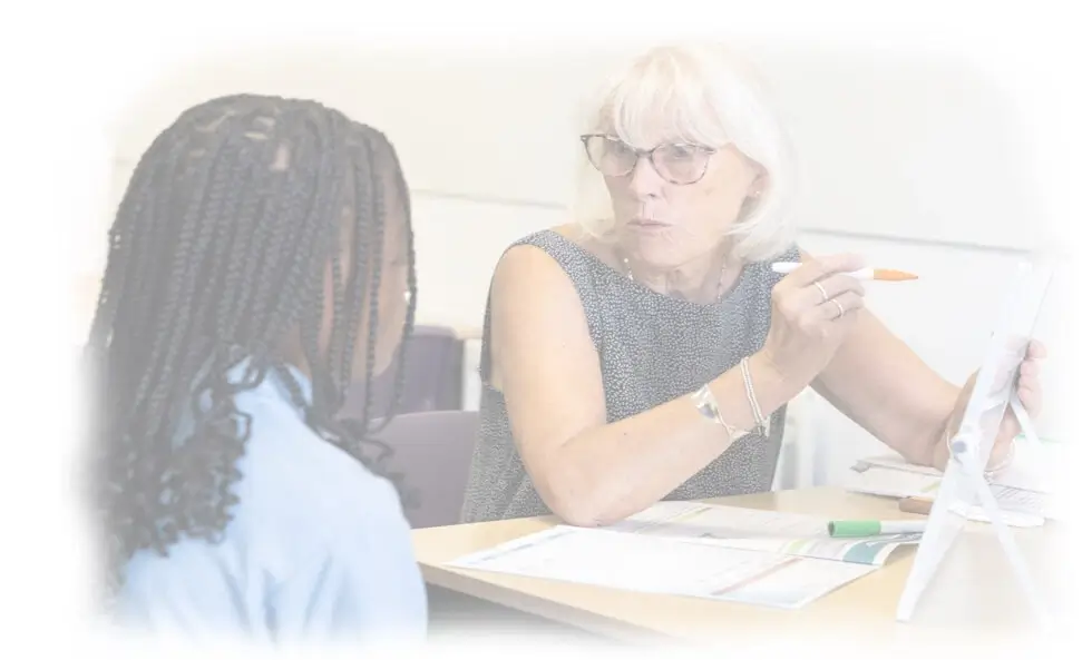 A YoungEducation SEN tutor working one-to-one with a student